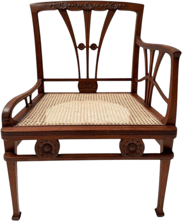 H.P. Mutters and Zoon Armchair, Walnut Frame, 1900s
