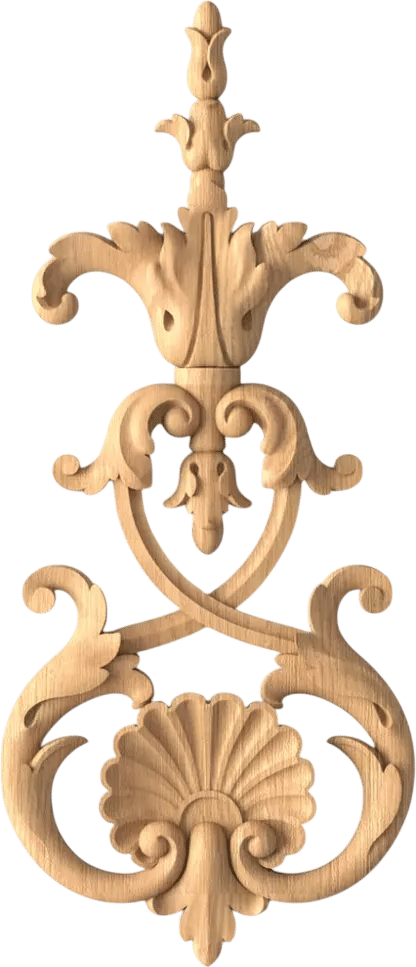 Small Openwork Wood Pendant | Scallop Shell Design