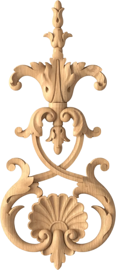 Small Openwork Wood Pendant (Scallop Shell Design)