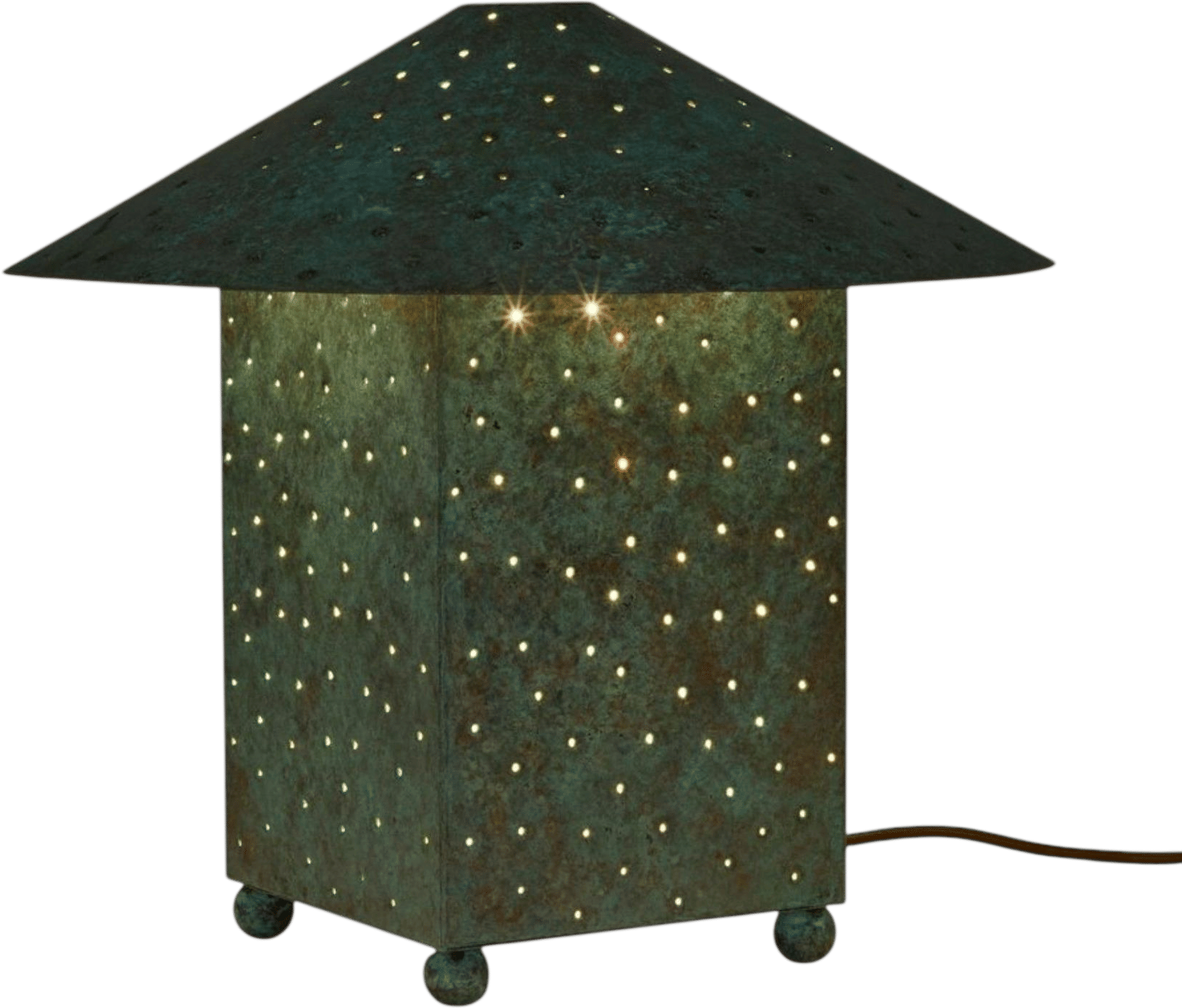 Lin Table Lamp by Muhly, Verdigris
