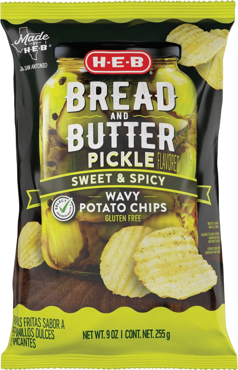 HEB Wavy Potato Chips Bread & Butter