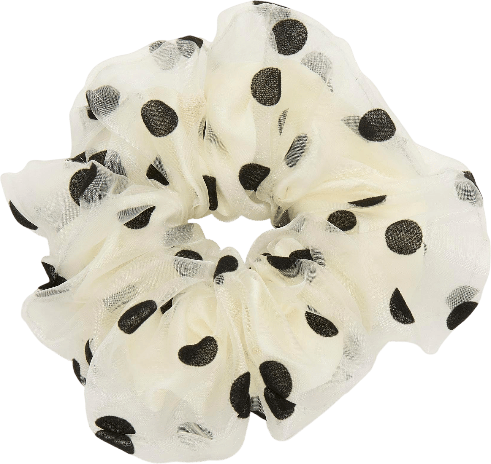 Lele Sadoughi Ivory Oversized Polka Dot Scrunchie