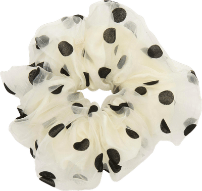 Ivory Oversized Polka Dot Scrunchie