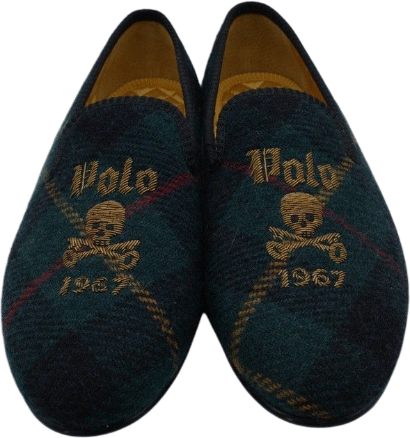 Plaid Skull & Crossbones Slippers