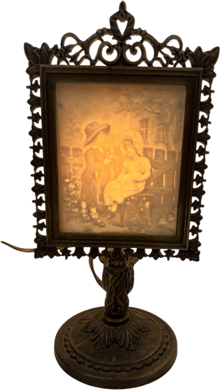 Vintage Lithophane Victorian Style Night Lamp