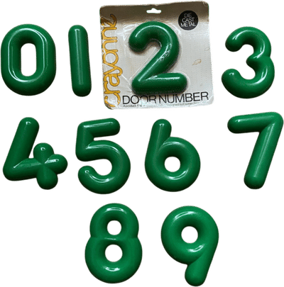 Green Metal Vintage Door Numbers