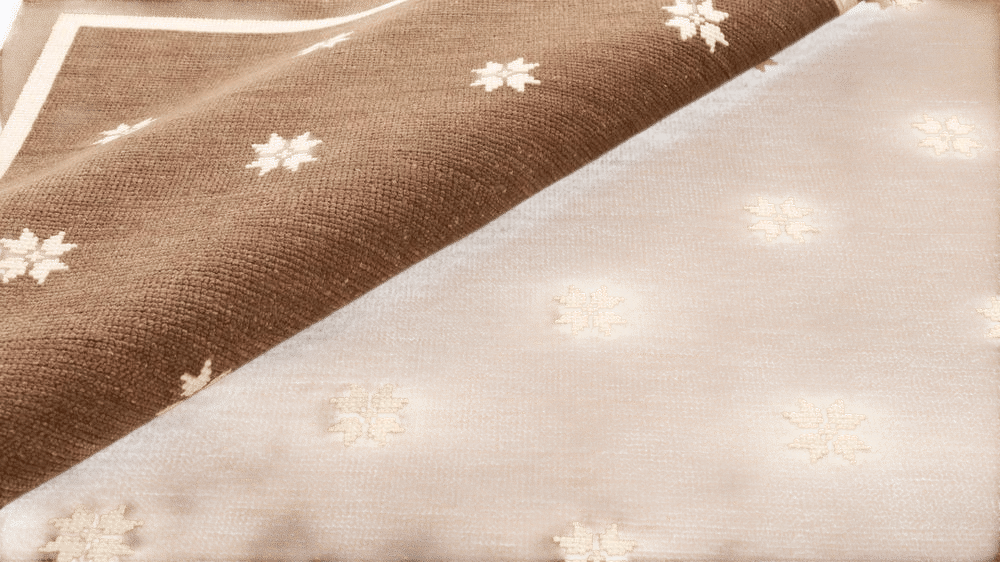 Hand Knotted Wool Rug (Brown Cream Star Pattern)