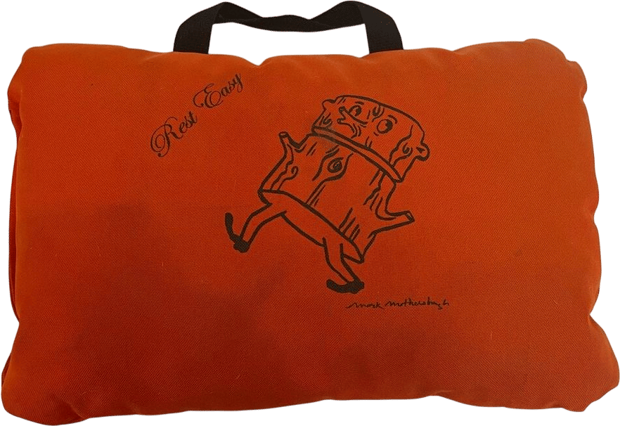 RARE 10 X 15" Mark Mothersbaugh Travel Camp Pillow, Log Illustration, Orange - Etsy