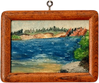 Vintage Original Miniature Landscape Oil Painting - Summer at the Lake: Signed D. Bélanger, Québec, Canada, Circa 1950s - Etsy