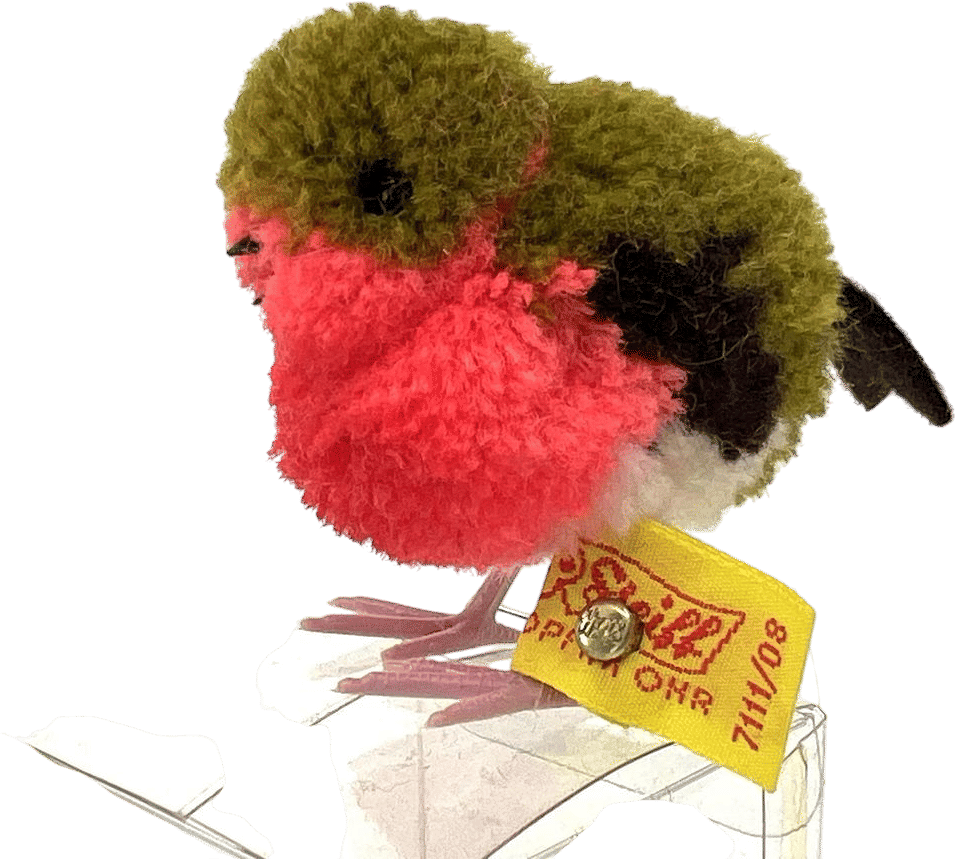 Steiff Woolen Robin Bird 1978 New in Box ID Button and Tag 8 cm 3 inches Vintage Toy Figure Germany