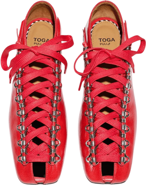 Toga Pulla Ring Metal Lace Up Pumps
