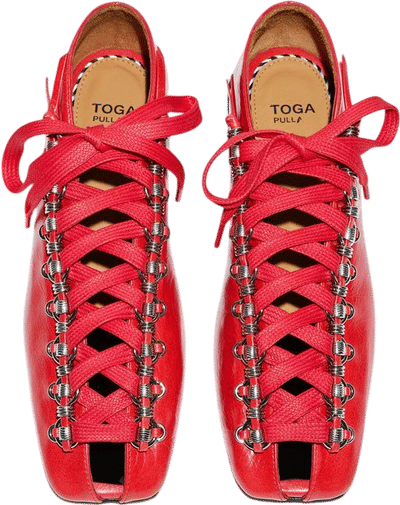 Ring Metal Lace Up Pumps