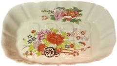Vintage Porcelain Floral Soap Dish from Japan