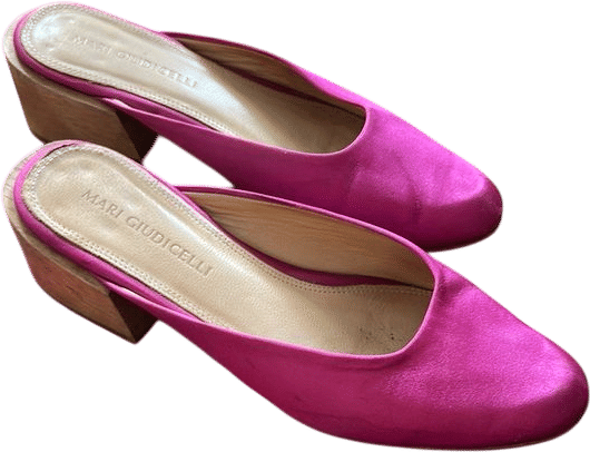 Mari Giudicelli pink satin ballet slip on pumps