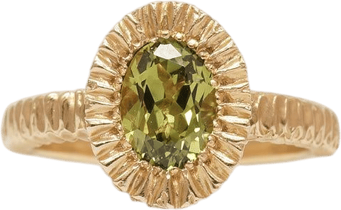 Elevated Oval Teeth Gem Ring
