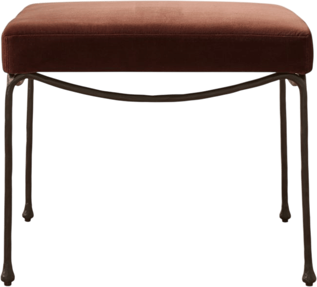 CB2 Journey Terracotta Red Velvet Stool