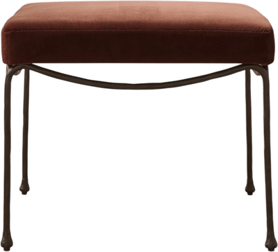 Journey Terracotta Red Velvet Stool
