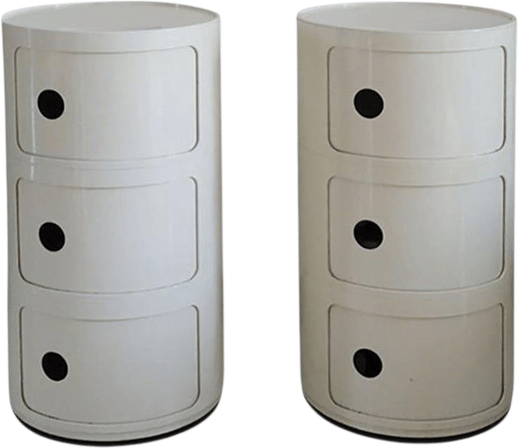 1970s pair of  Plastic Modular Cabinets by Anna Castelli Ferrieri for Kartell