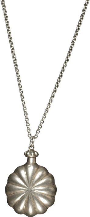 Vintage Sterling Silver Fluted Perfume Necklace