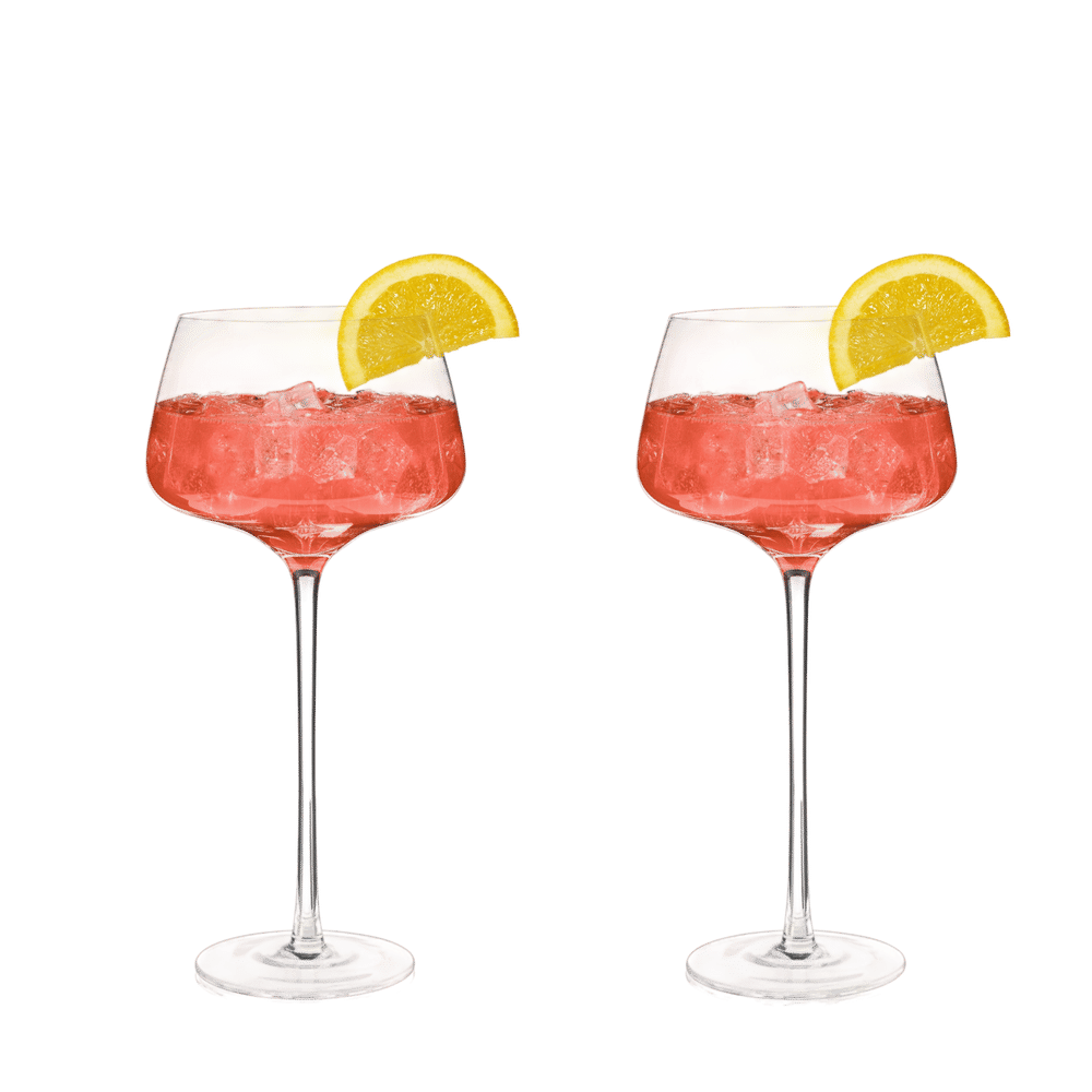 Raye Angled Crystal Amaro Spritz Glasses (Set of 2)