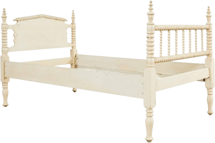 American Classical Jenny Lind Bobbin Turned Painted Spool Bed
