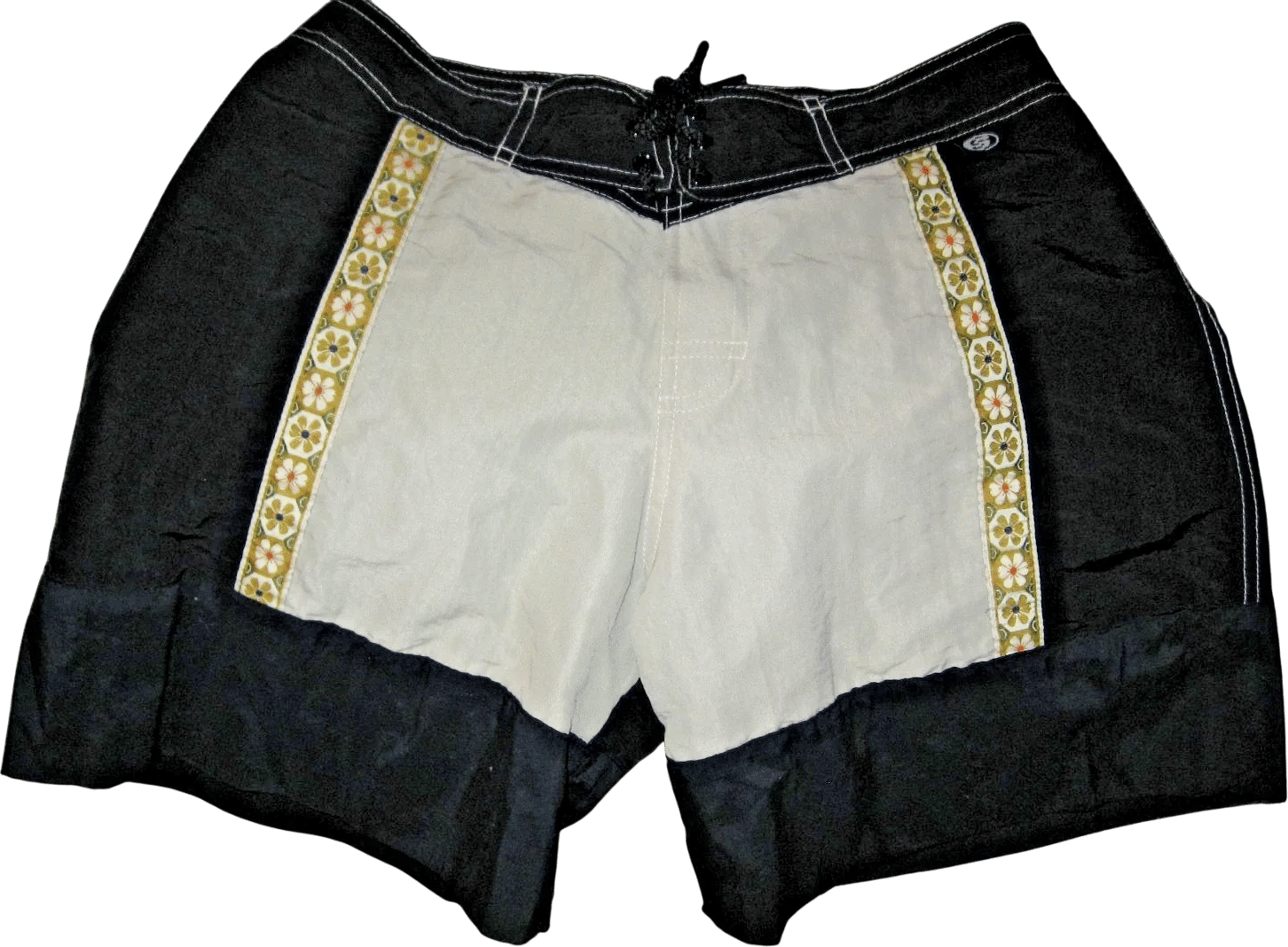 Vintage Patterned Stripe Board Shorts