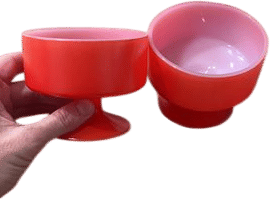 Vintage Federal Glass Rainbow Pedestal Bowls (Set of 5)
