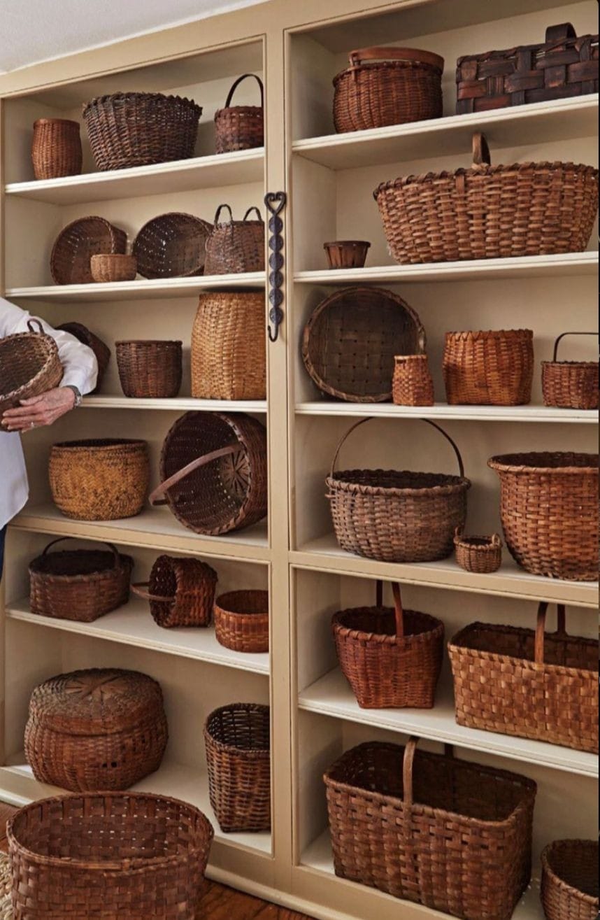 Thrift a delightful assortment of woven baskets for your pantry