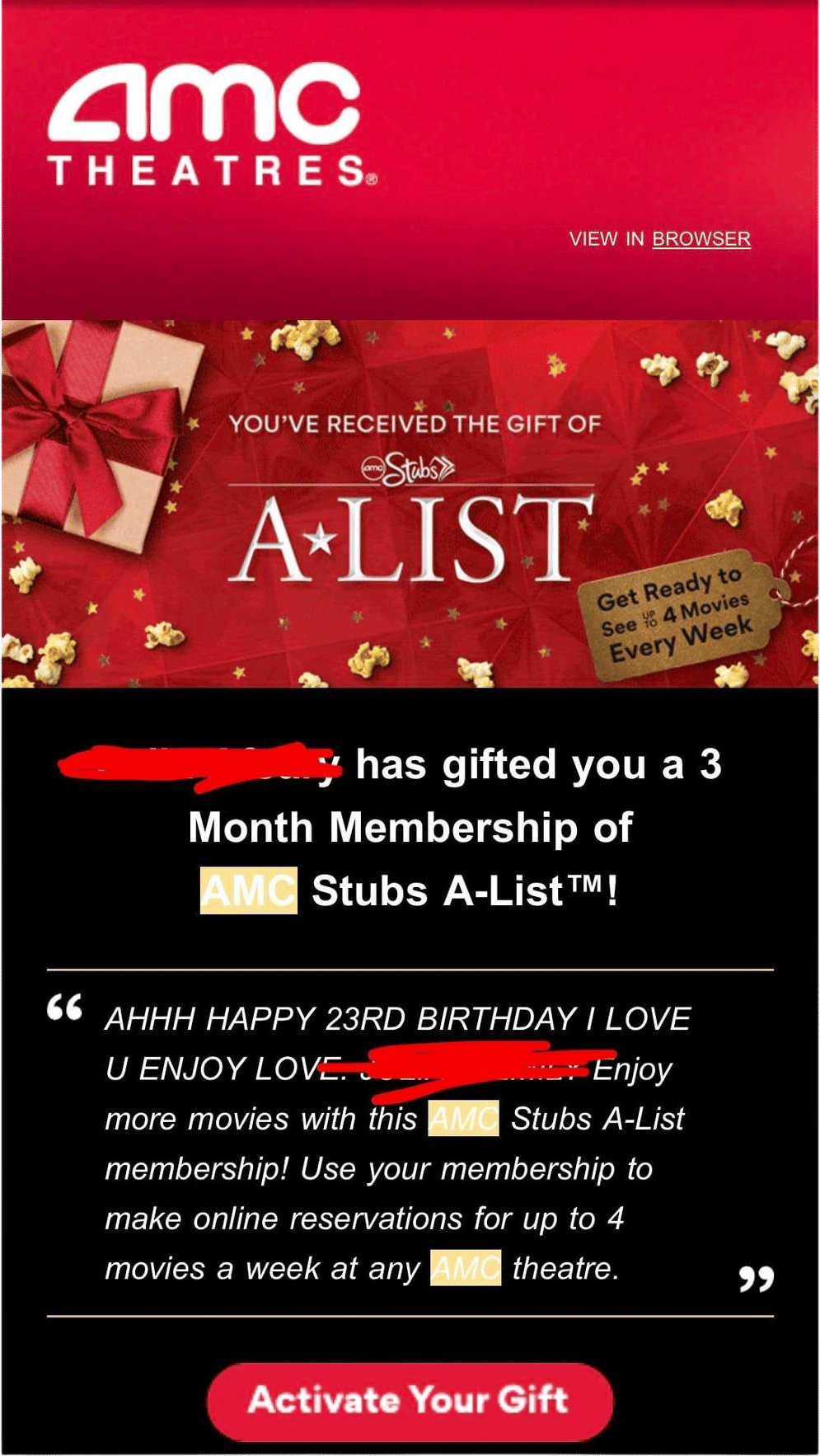 amc a-list subscription (gift)