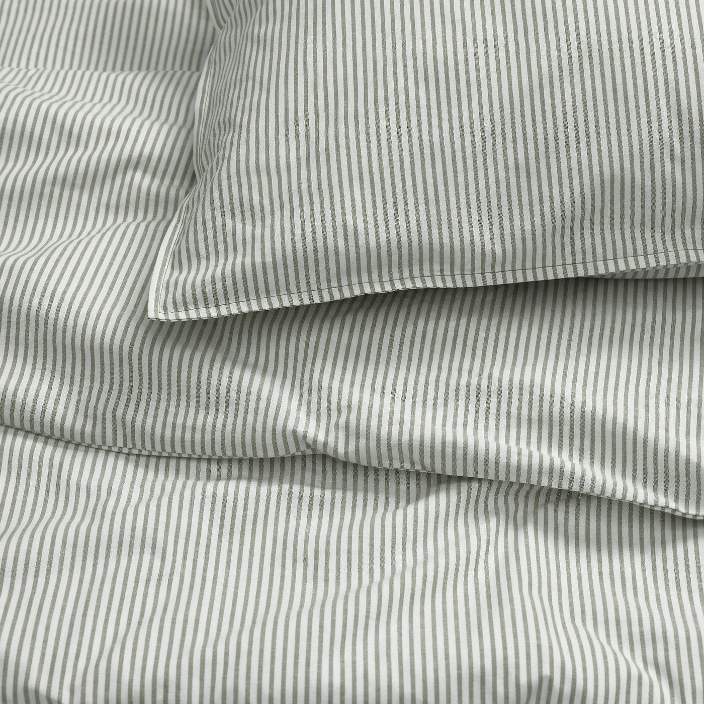 IKEA duvet set in green stripe