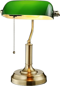 Emerald Brass Library Lamp
