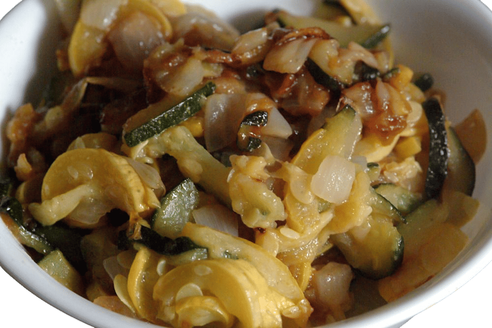 carmelized summer squash and onions - as a tartine with mozzarella and good bread!