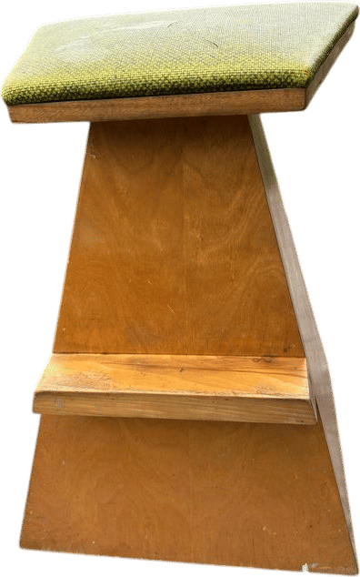 Vintage Handmade Cubist Stool