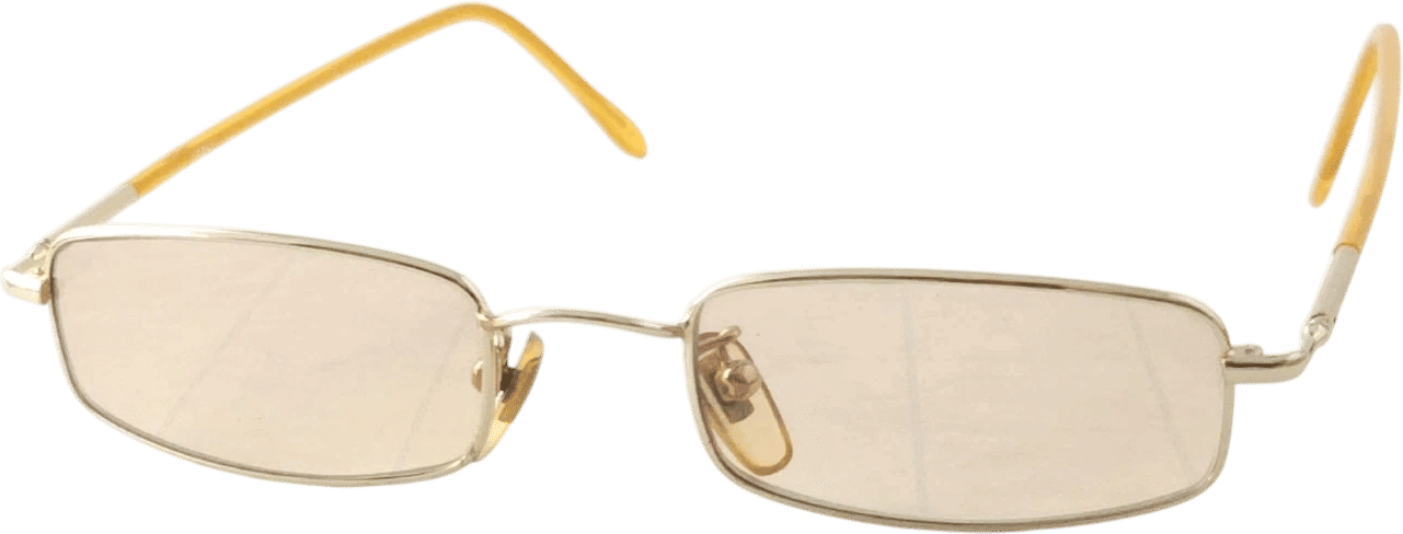 Vintage Versus Versace Gold Honey Rectangular Sunglasses