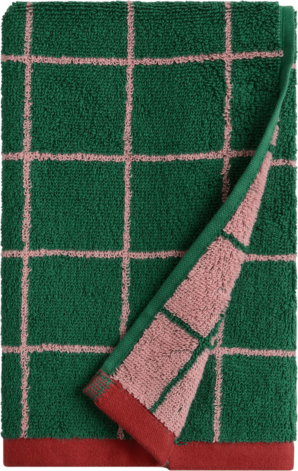 Miller Green and Pink Tile Reversible Hand Towel