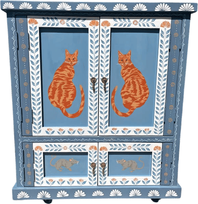 Hand Painted Cat Cabinet