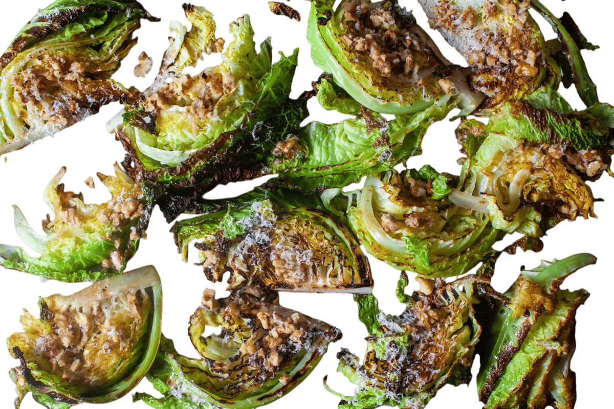 Roasted Cabbage with Walnuts and Parmesan