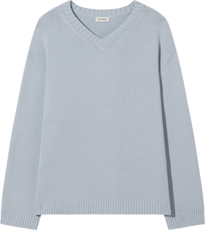 V-Neck Cotton Knit Sweater