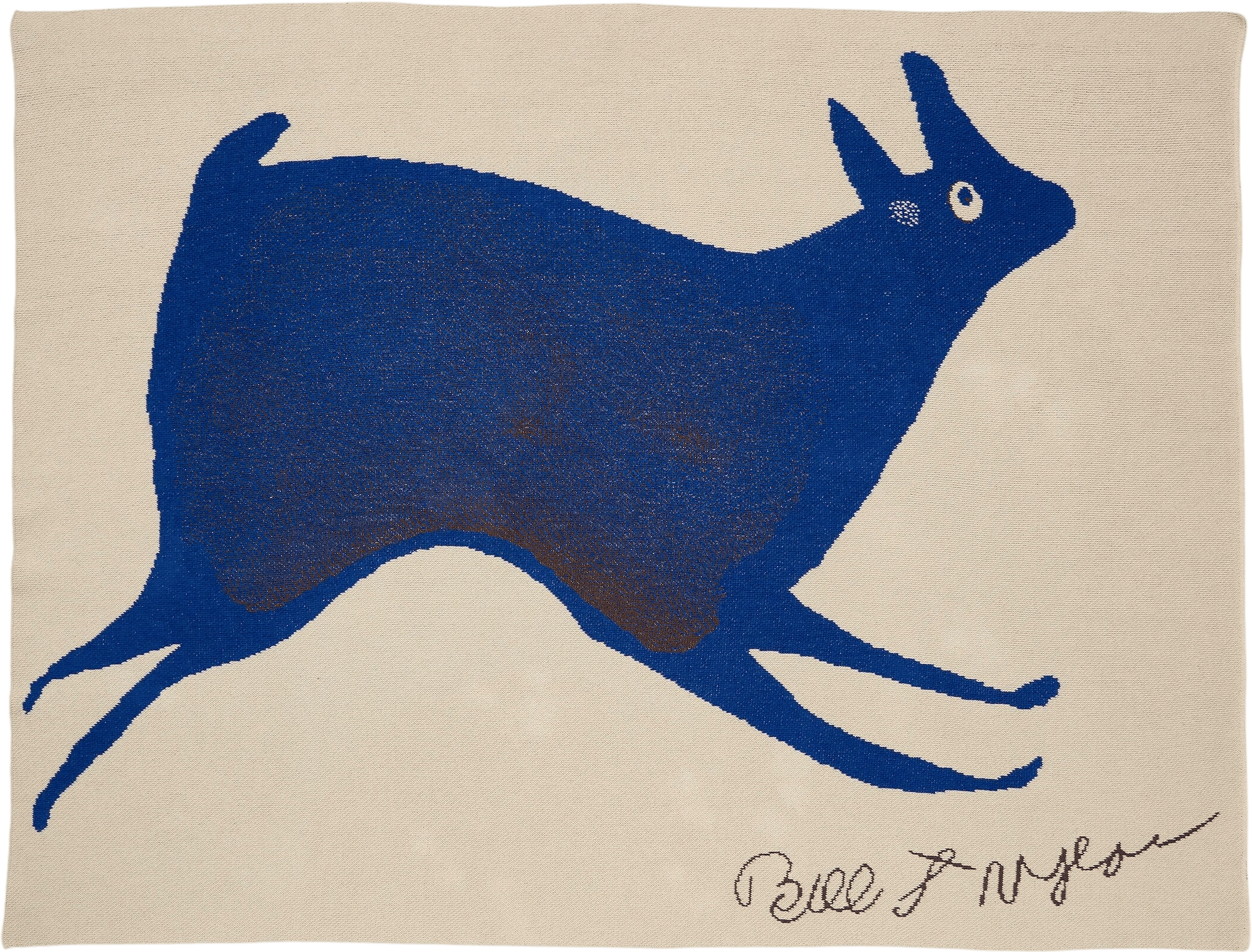 Blue Rabbit Running Throw Blanket,