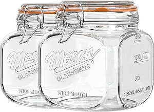 Half Gallon Mason Jars with Hinged Lids (2-Pack)