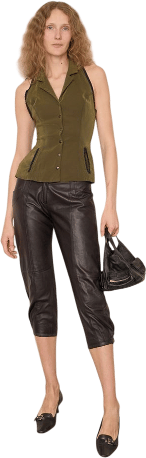 Soyaconcept Leather Capri | Khata Space