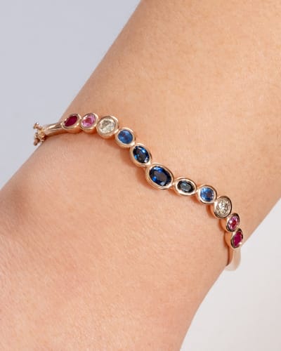 Sapphire and Ruby Bracelet with Diamonds