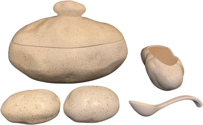 Ceramic Baked Potato Serving Set (1960s)