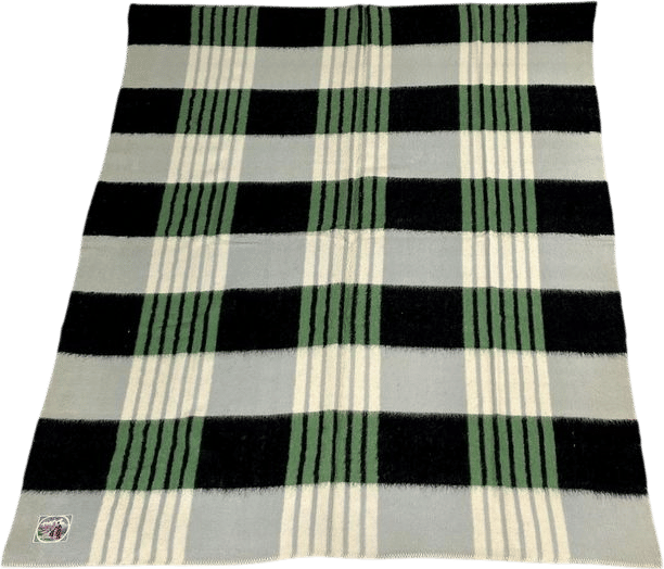 Vintage Woolen Plaid Blanket