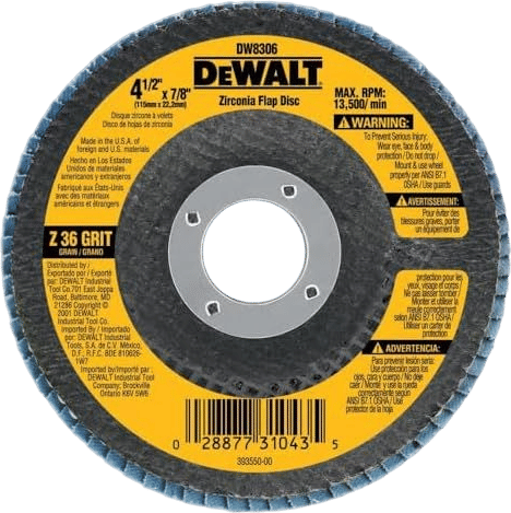 DEWALT DW8318 5-Inch by 7/8-Inch 80-grit Zirconia Flap Disc
