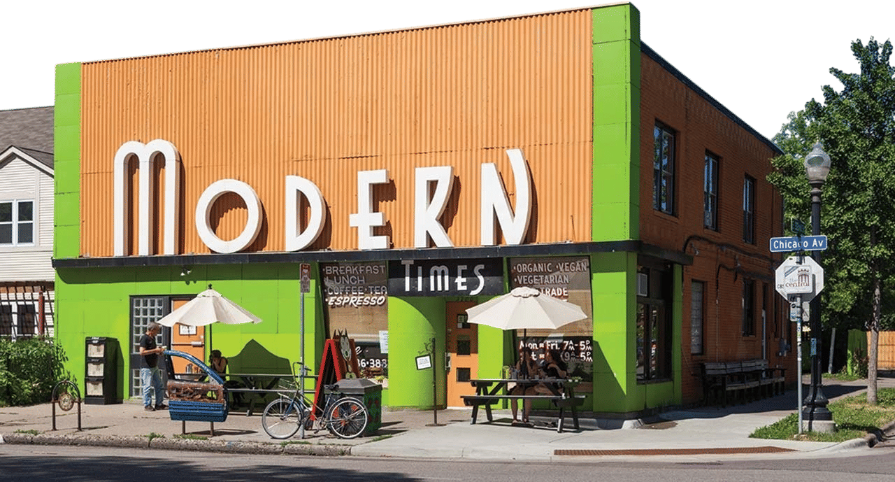 the facade of modern times