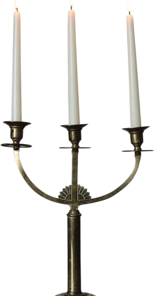 Three-Light Brass Candelabra