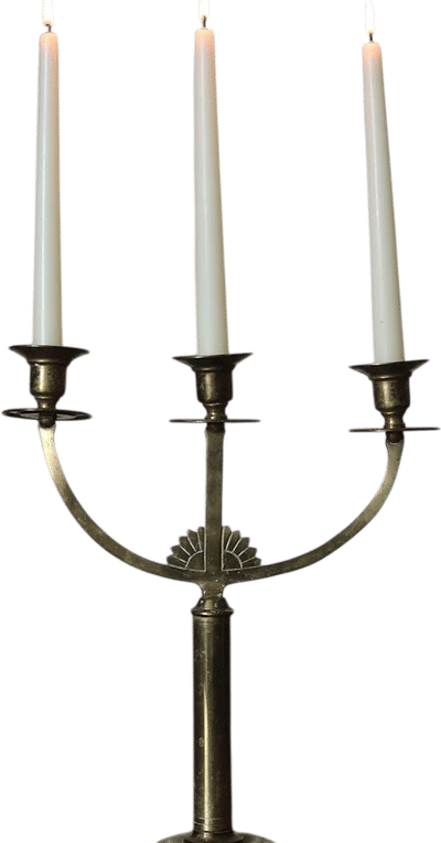 Three-Light Brass Candelabra