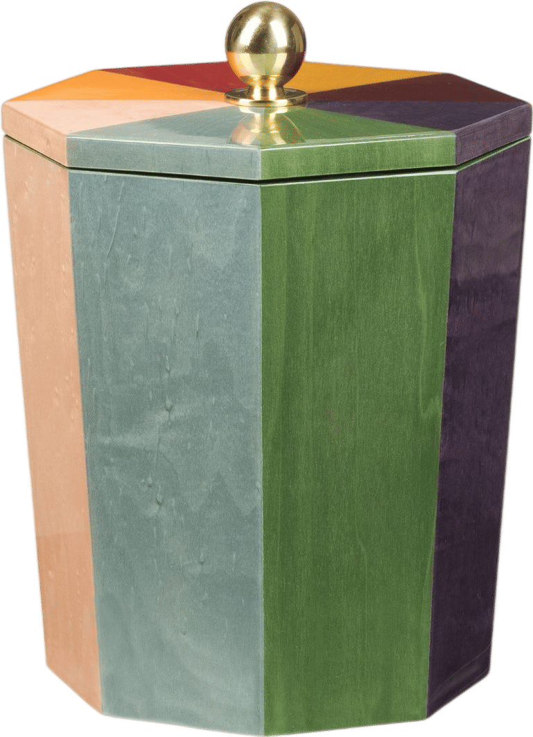 Rainbow Lacquered Ice Bucket,