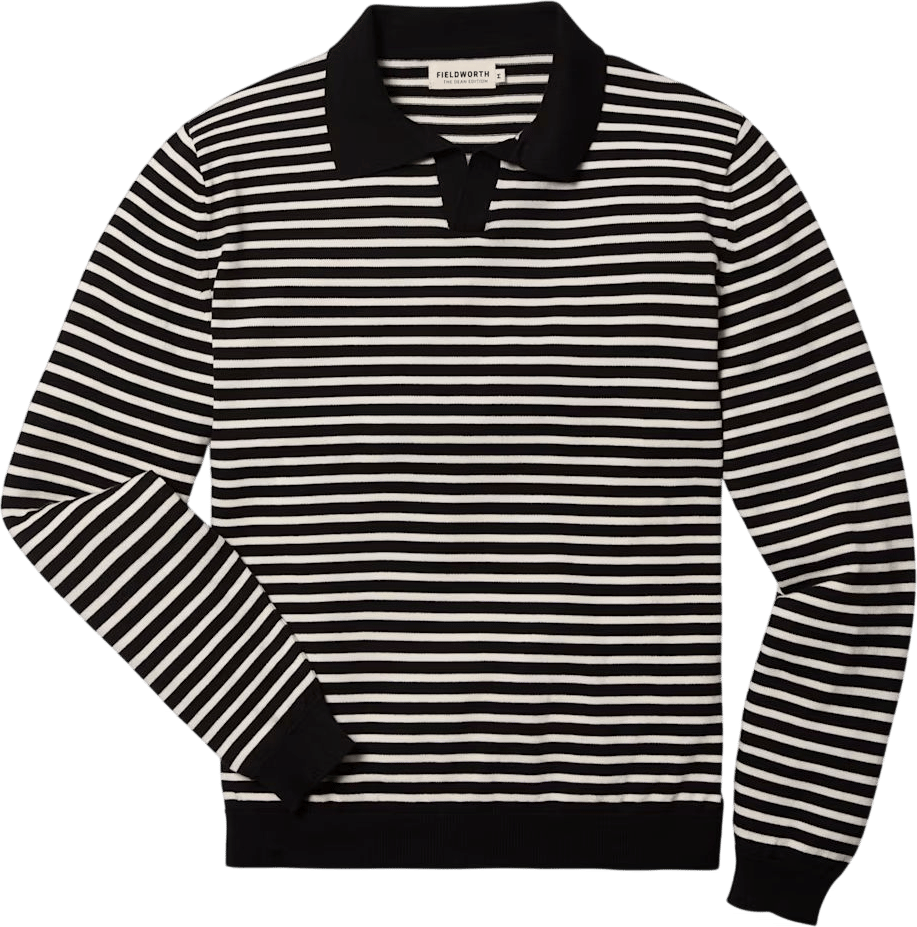 Breton Stripe Knit Polo - James Dean Edition